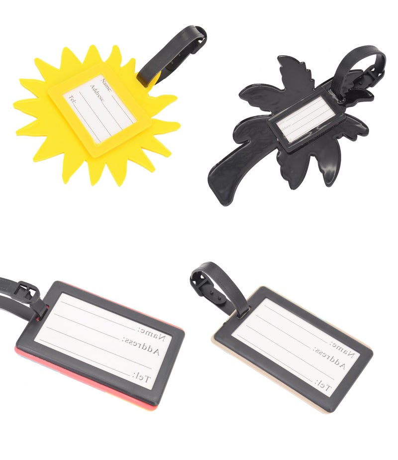 OVOV Luggage Tags for Suitcases 4 Pack Cute Luggage Tags for Women Personalized Address Card Label with Loop - Image 3